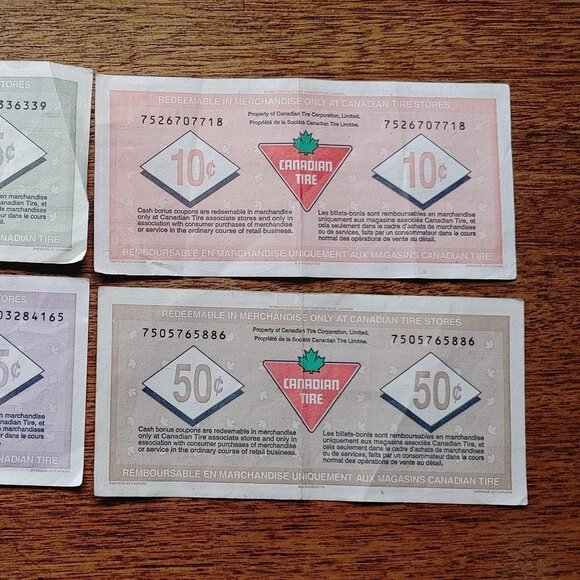 Canadian Tire Money 75th Anniversary Edition Lot of 4 5 Cents 10 Cents 25 50 - Picture 4 of 6
